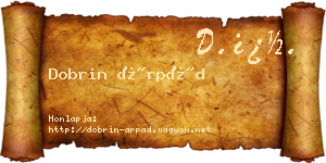 Dobrin Árpád névjegykártya