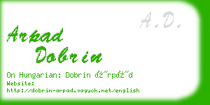 arpad dobrin business card